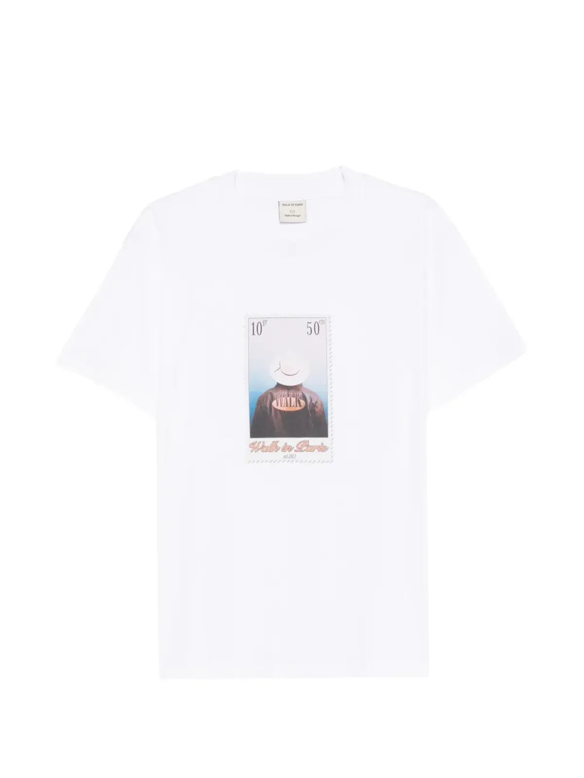 WALK IN PARIS Lether JacketスタンプコットンTシャツ - 画像1