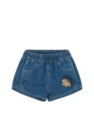 Moschino Kids ロゴプリント デニムショーツ - サムネイル1