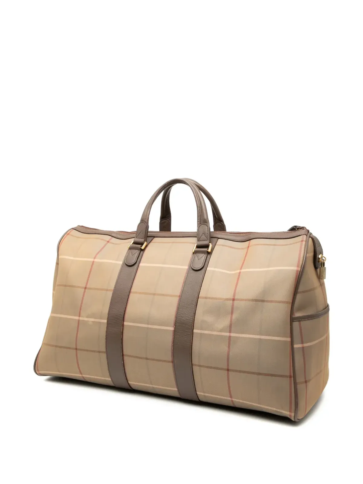 Burberry Pre-Owned 20世紀ヴィンテージ チェック柄 キャンバス トラベルバッグ - ブラウン - 画像3