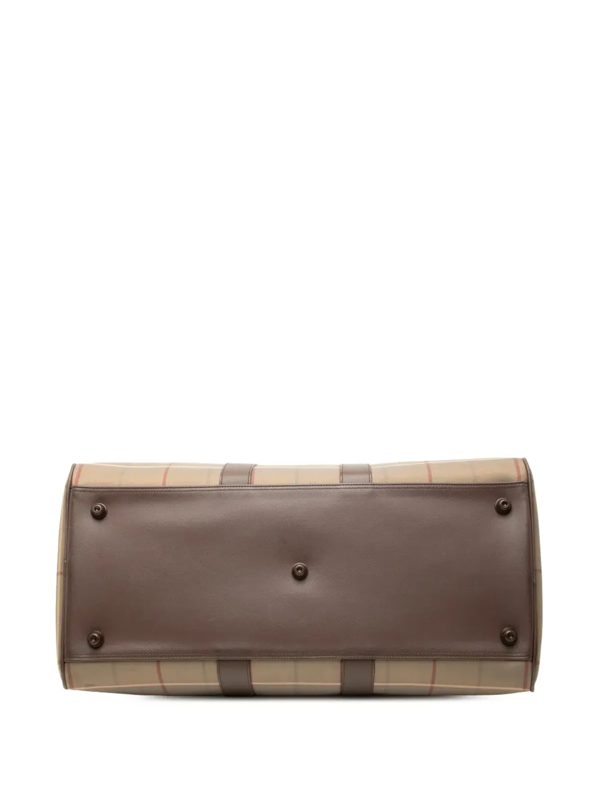 Burberry Pre-Owned 20世紀ヴィンテージ チェック柄 キャンバス トラベルバッグ - ブラウン - 画像4