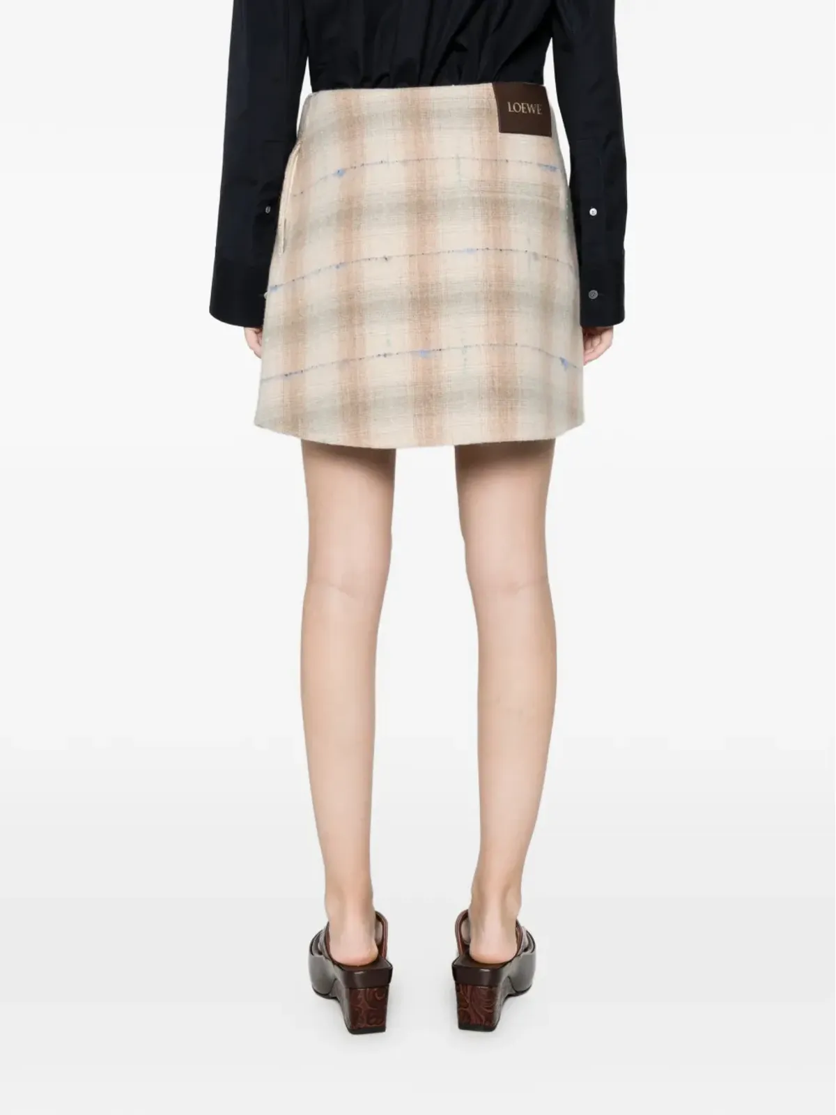 LOEWE チェック柄スカート - 画像4