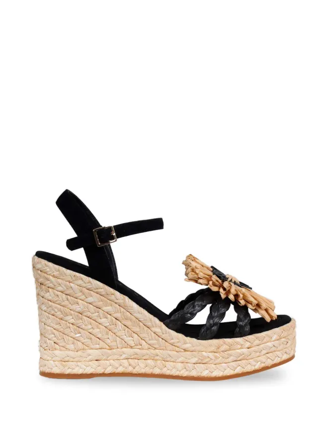 Palomitas By Paloma Barcelò Palomitas By Paloma Barcelò Fannie braided floral sandals - Blackの商品画像