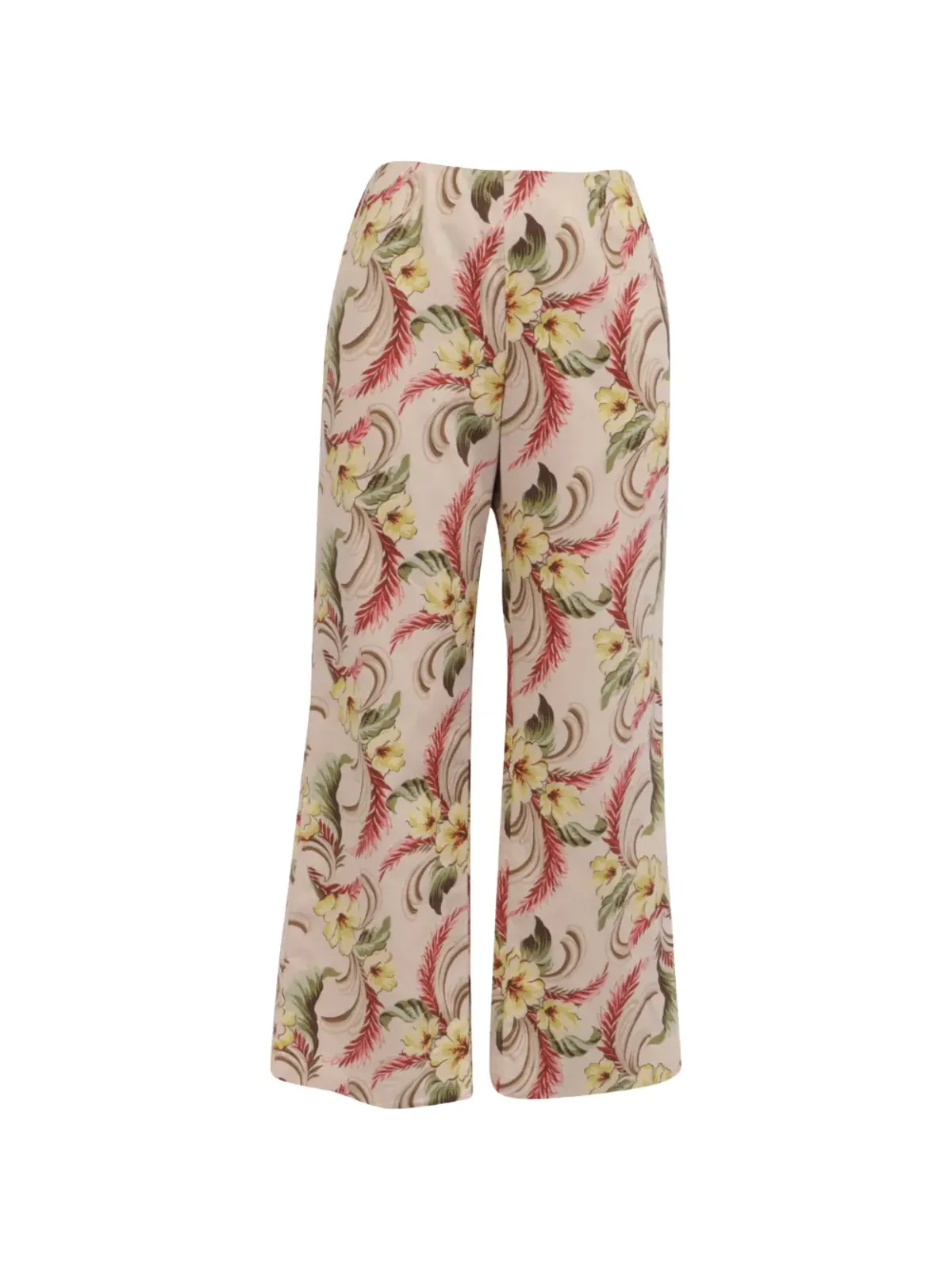 Oscar de la Renta ビンテージ 花柄プリントのワイドレッグパンツ - 画像1