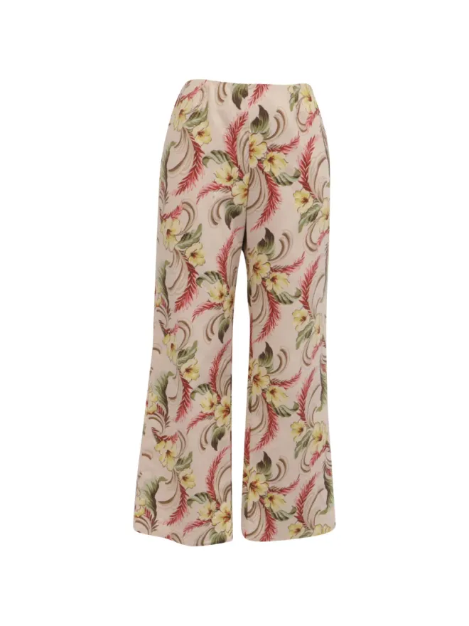 Oscar de la Renta Pre-Owned Oscar de la Renta ビンテージ 花柄プリントのワイドレッグパンツの商品画像