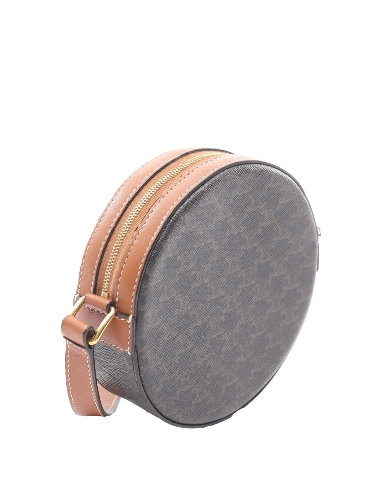 Celine Pre-Owned Triomphe コーティングキャンバス 丸型ストラップ付きクロスボディバッグ - ブラック - 画像3