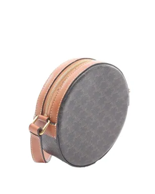 Celine Pre-Owned Triomphe コーティングキャンバス 丸型ストラップ付きクロスボディバッグ - ブラック - サムネイル3