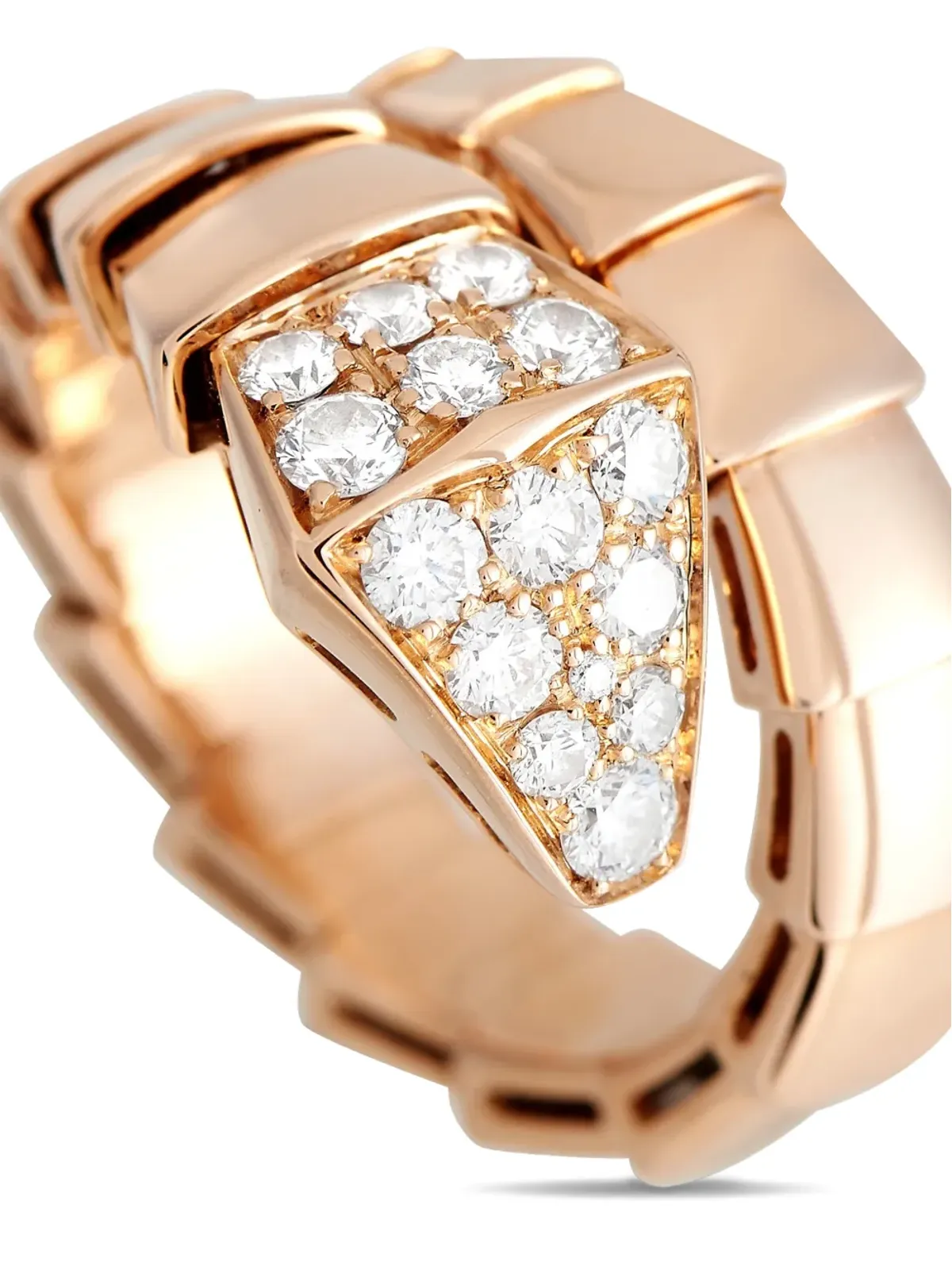 Bvlgari Pre-Owned snake-shape ring - Pink - 画像3
