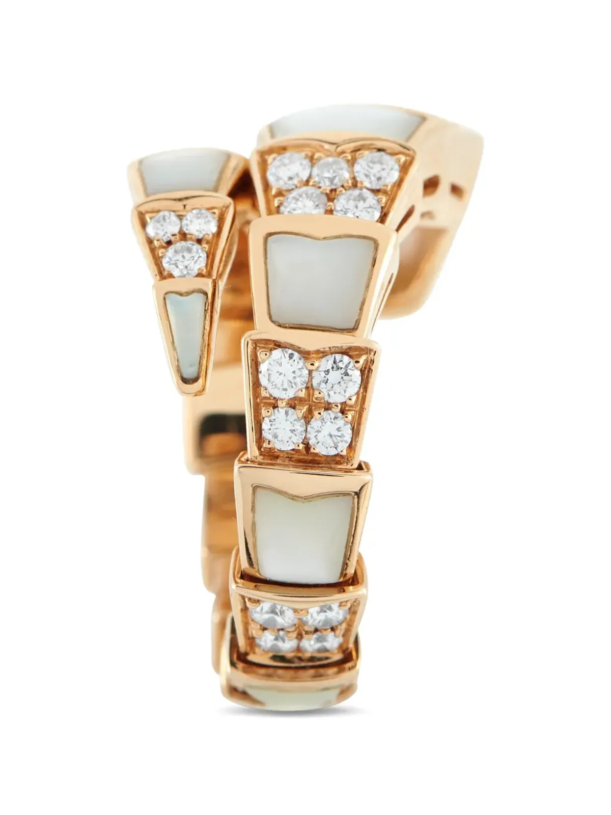 Bvlgari ビンテージ ダイヤモンド/マザーオブパール リング - ゴールド - 画像3
