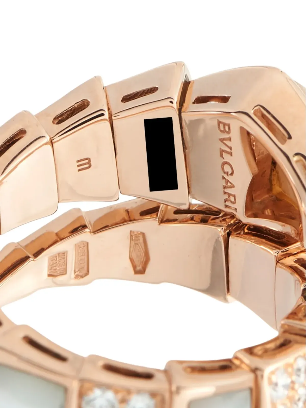 Bvlgari ビンテージ ダイヤモンド/マザーオブパール リング - ゴールド - 画像4