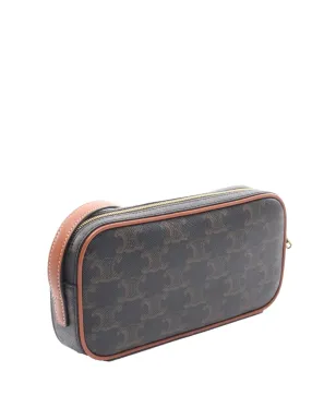 Celine Pre-Owned ミニ Triomphe キュイール コーテッド キャンバス カメラバッグ ショルダーバッグ - Brown - サムネイル3