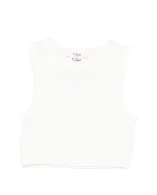 Chloé Kids ロゴパッチ ノースリーブ Tシャツ - サムネイル1