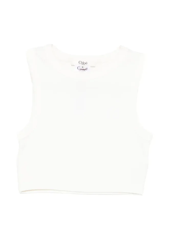 Chloé Kids Chloé Kids ロゴパッチ ノースリーブ Tシャツの商品画像