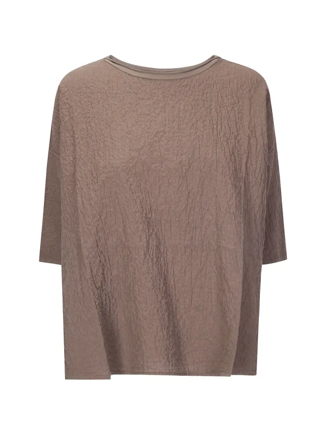 Labo Art Labo Art クレープ風Tシャツ ブラウンの商品画像