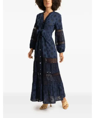 Temptation Positano Noce floral-print maxi dress - Blue - サムネイル1