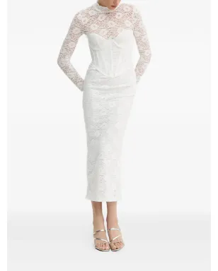 Bardot Carmen ロングスリーブ レース ミディドレス - ホワイト - サムネイル2