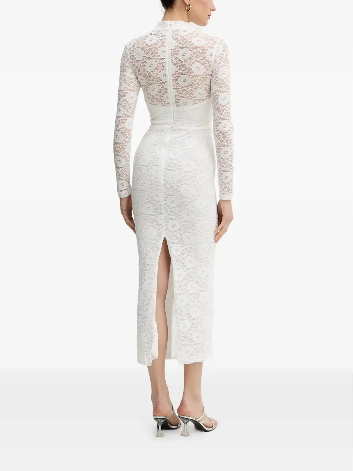 Bardot Carmen ロングスリーブ レース ミディドレス - ホワイト - 画像3