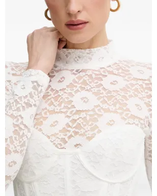 Bardot Carmen ロングスリーブ レース ミディドレス - ホワイト - サムネイル4