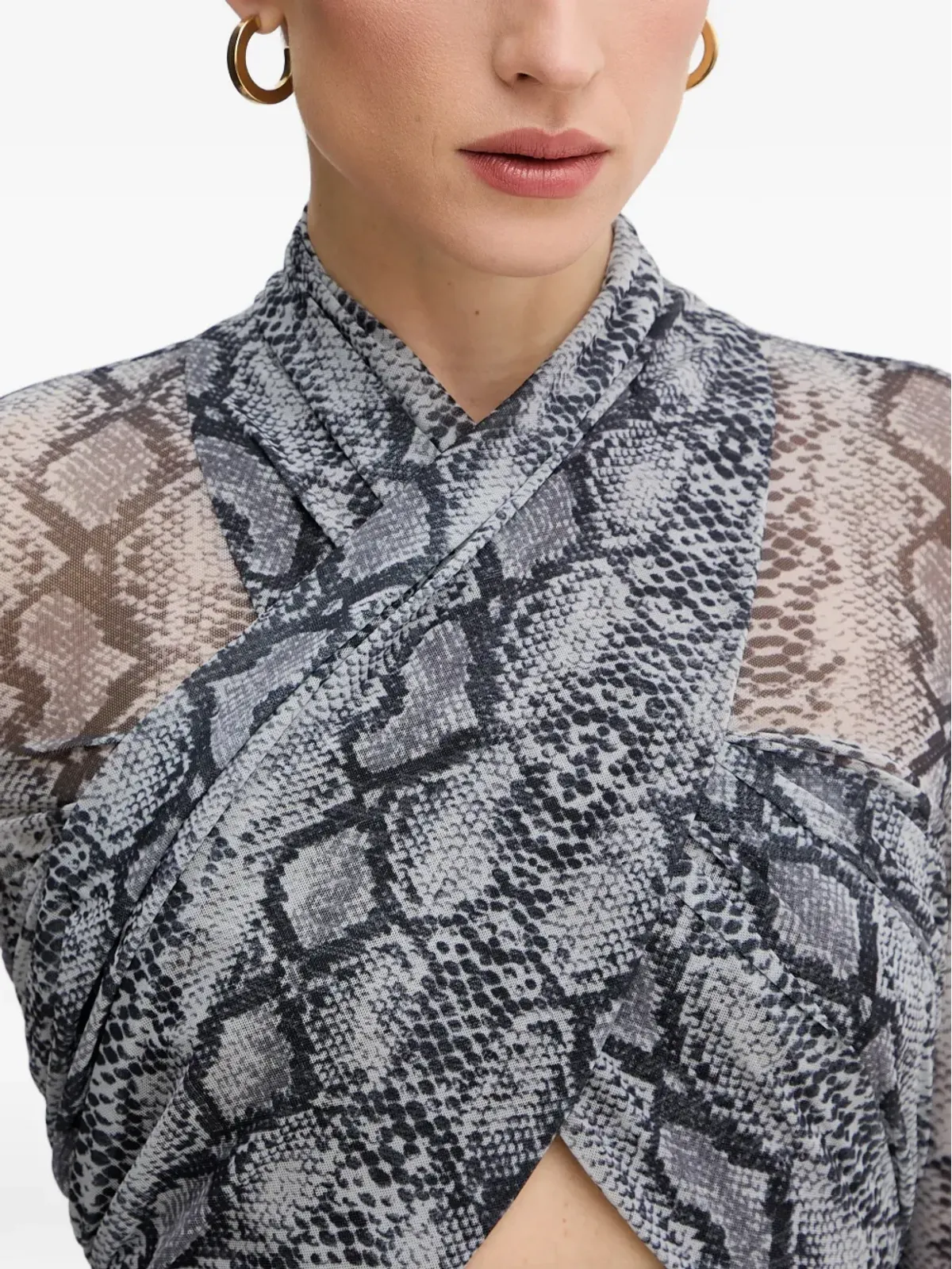 Bardot Aliyah カットアウト ヘビ柄プリント ドレス - 画像4