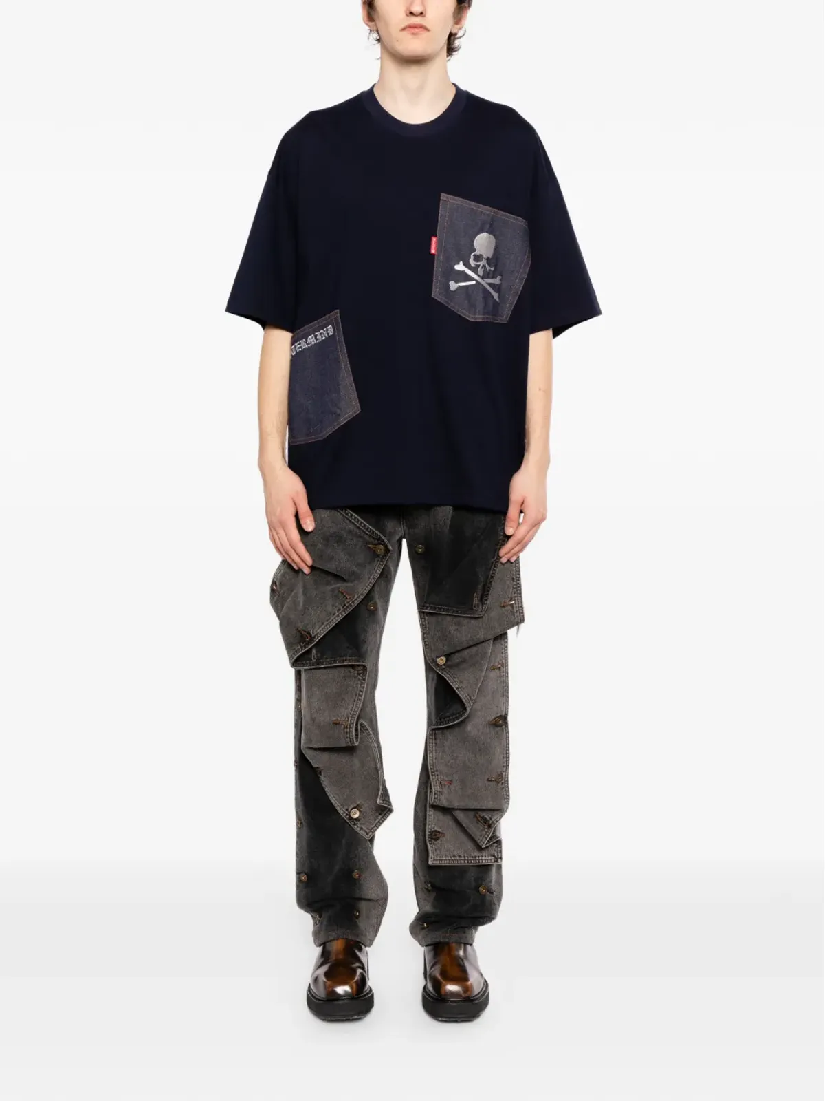 Mastermind Japan ロゴアップリケTシャツ - Blue - 画像2