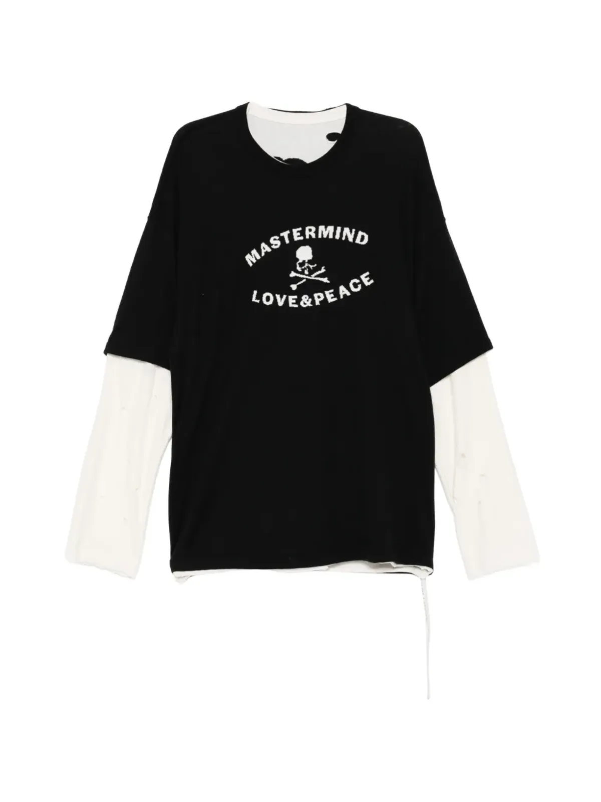 Mastermind World ロゴプリント・リップドTシャツ - 画像1