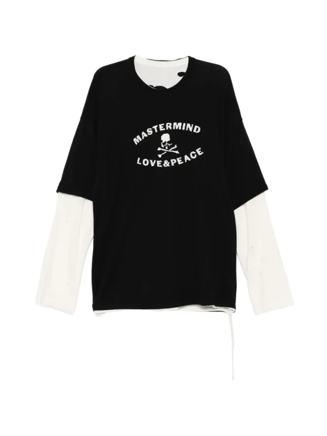MASTERMIND WORLD Mastermind World ロゴプリント・リップドTシャツの商品画像
