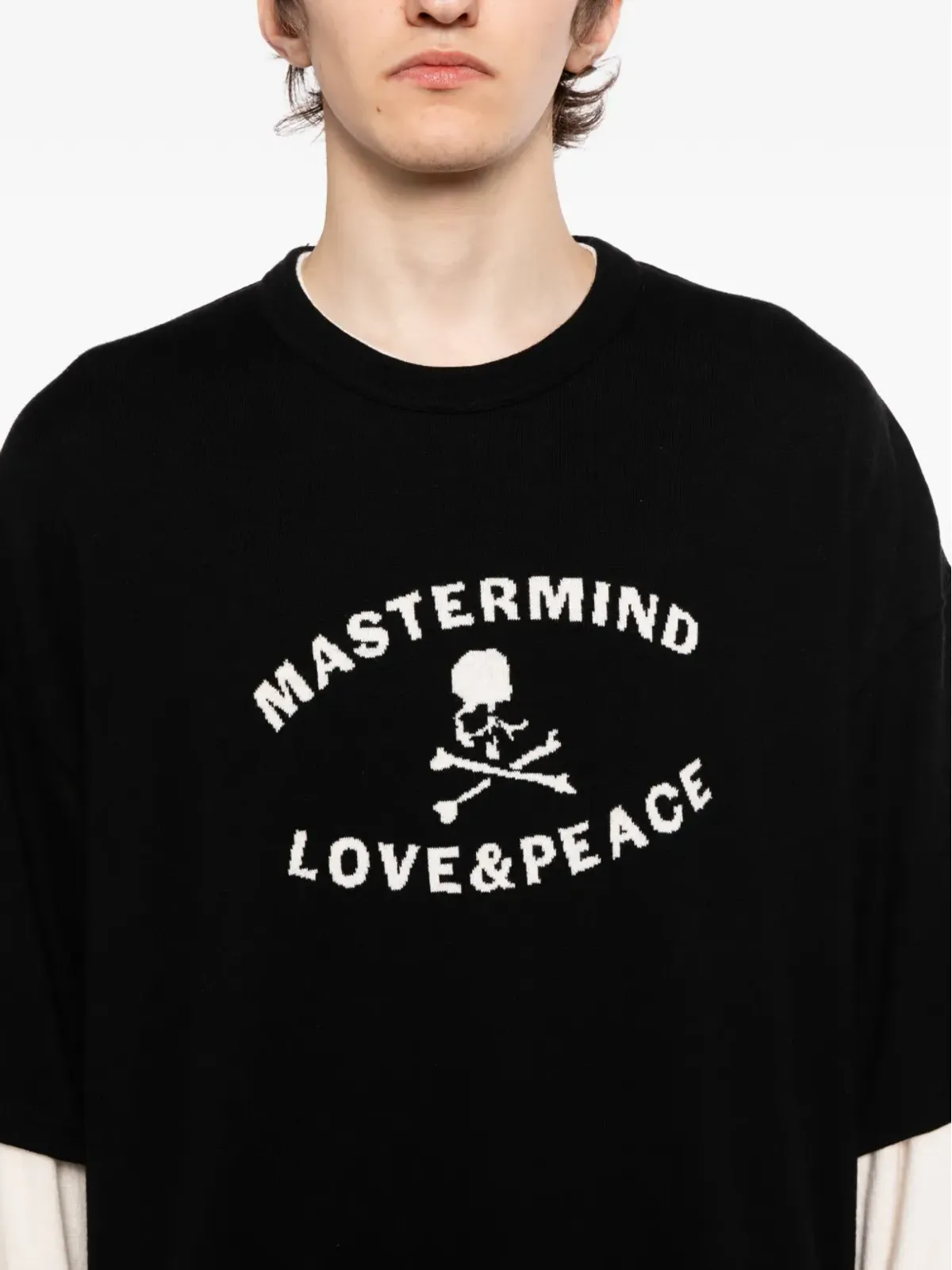 Mastermind World ロゴプリント・リップドTシャツ - 画像5