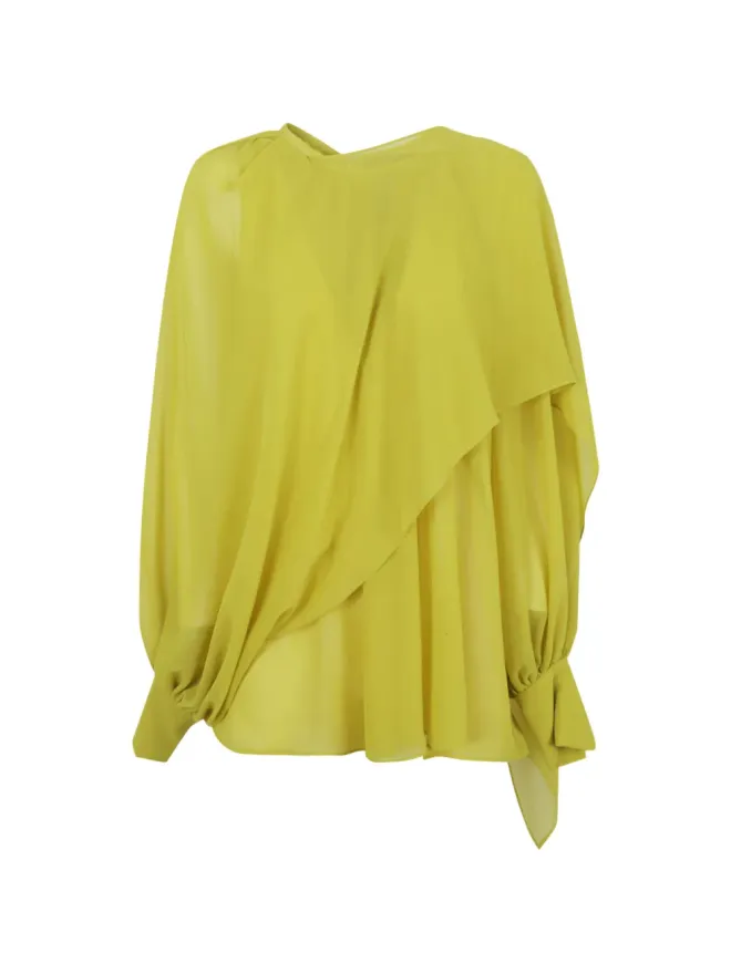 Gianluca Capannolo Gianluca Capannolo gathered draped top - Yellowの商品画像