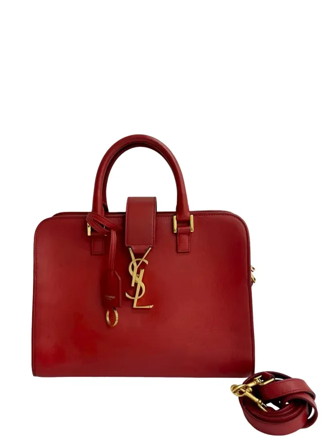 Saint Laurent Pre-Owned Saint Laurent Pre-Owned ベビー レザー モノグラム Cabas サッチェル - レッドの商品画像