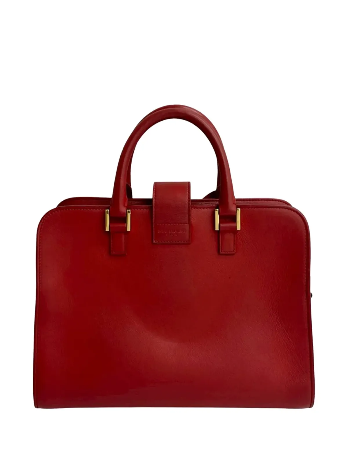 Saint Laurent Pre-Owned ベビー レザー モノグラム Cabas サッチェル - レッド - 画像3