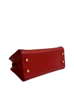Saint Laurent Pre-Owned ベビー レザー モノグラム Cabas サッチェル - レッド - サムネイル4
