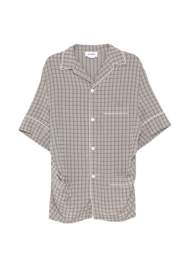 Hed Mayner Hed Mayner チェック柄コントラストトリムシャツの商品画像