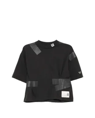 Maison MIHARA YASUHIRO ロゴパッチ付きプリーツTシャツ - ブラック - サムネイル1