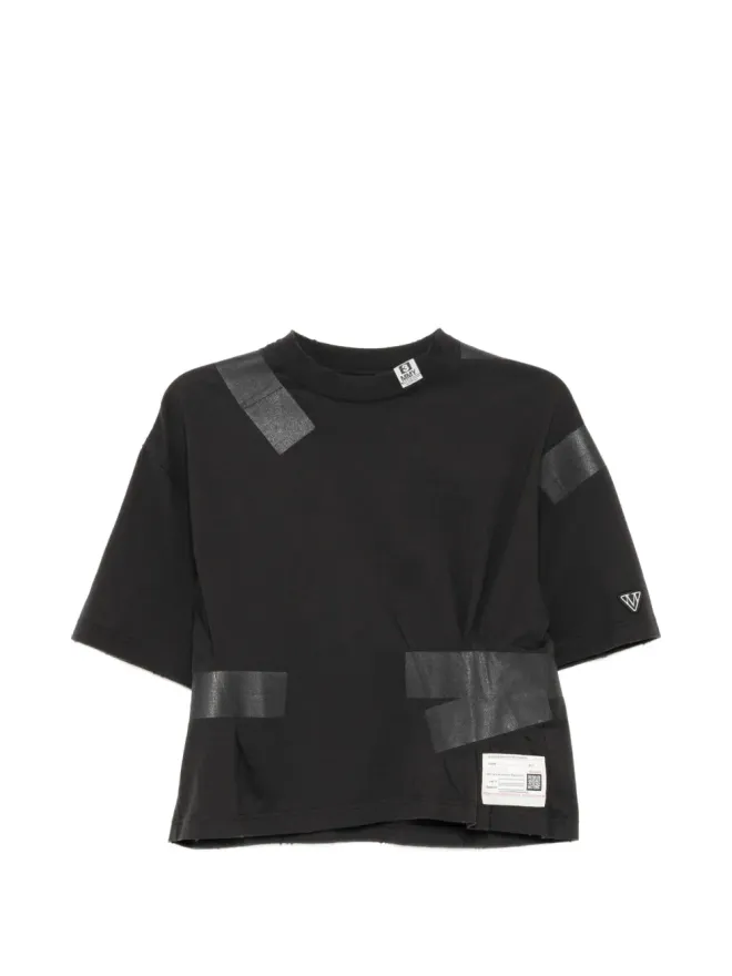 Maison MIHARA YASUHIRO Maison MIHARA YASUHIRO ロゴパッチ付きプリーツTシャツ - ブラックの商品画像
