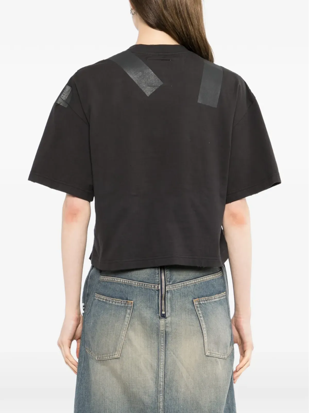 Maison MIHARA YASUHIRO ロゴパッチ付きプリーツTシャツ - ブラック - 画像4