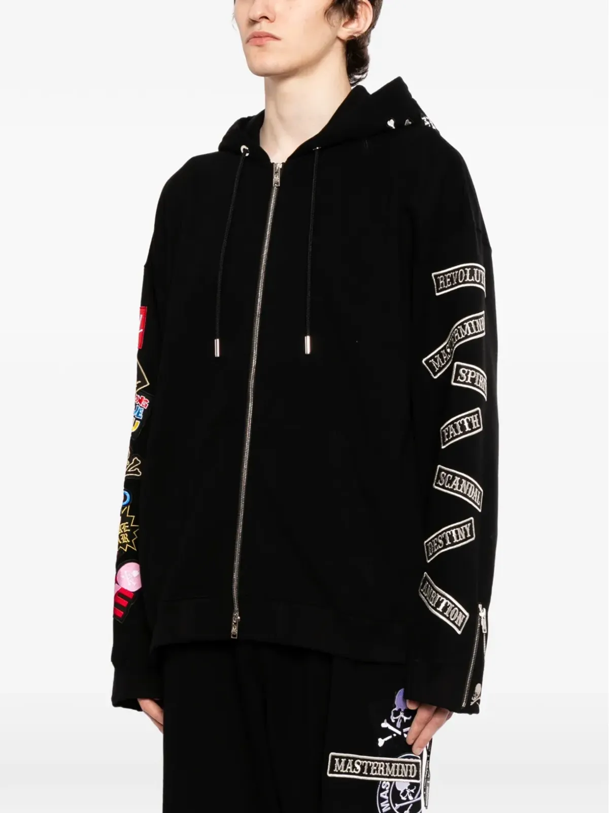 Mastermind Japan 刺繍パッチ付きジップアップフーディ - 画像3