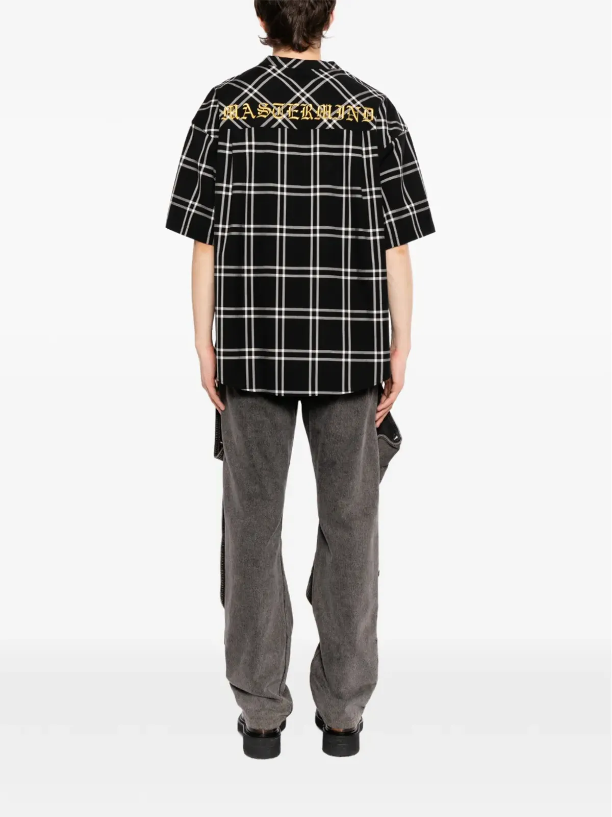 Mastermind Japan チェック柄Tシャツ - ブラック - 画像4