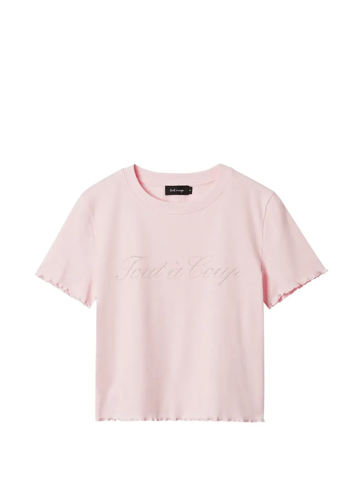 tout a coup ピンクのフリル付きTシャツ - 画像1