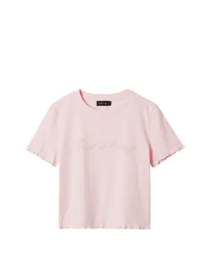 tout a coup ピンクのフリル付きTシャツ - サムネイル1
