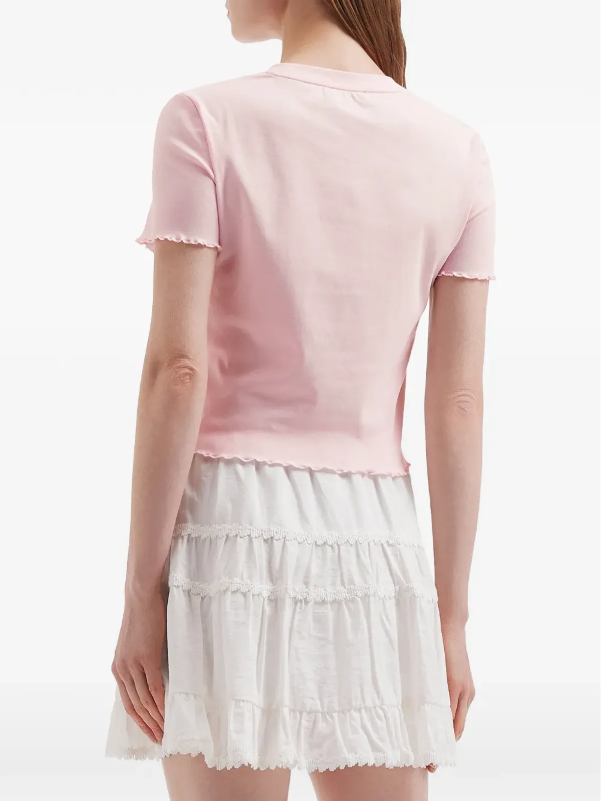 tout a coup ピンクのフリル付きTシャツ - 画像4