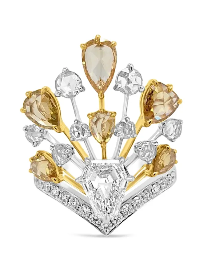 HYT Jewelry HYT Jewelry ファン形ダイヤモンド カクテルリング - シルバーの商品画像