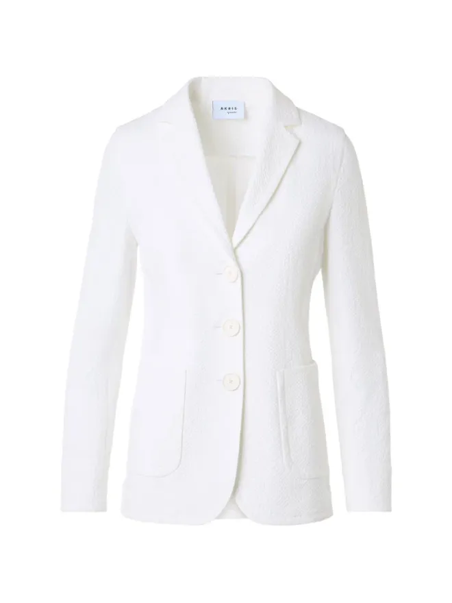 Akris Punto Akris Punto single-breasted textured blazer - Whiteの商品画像
