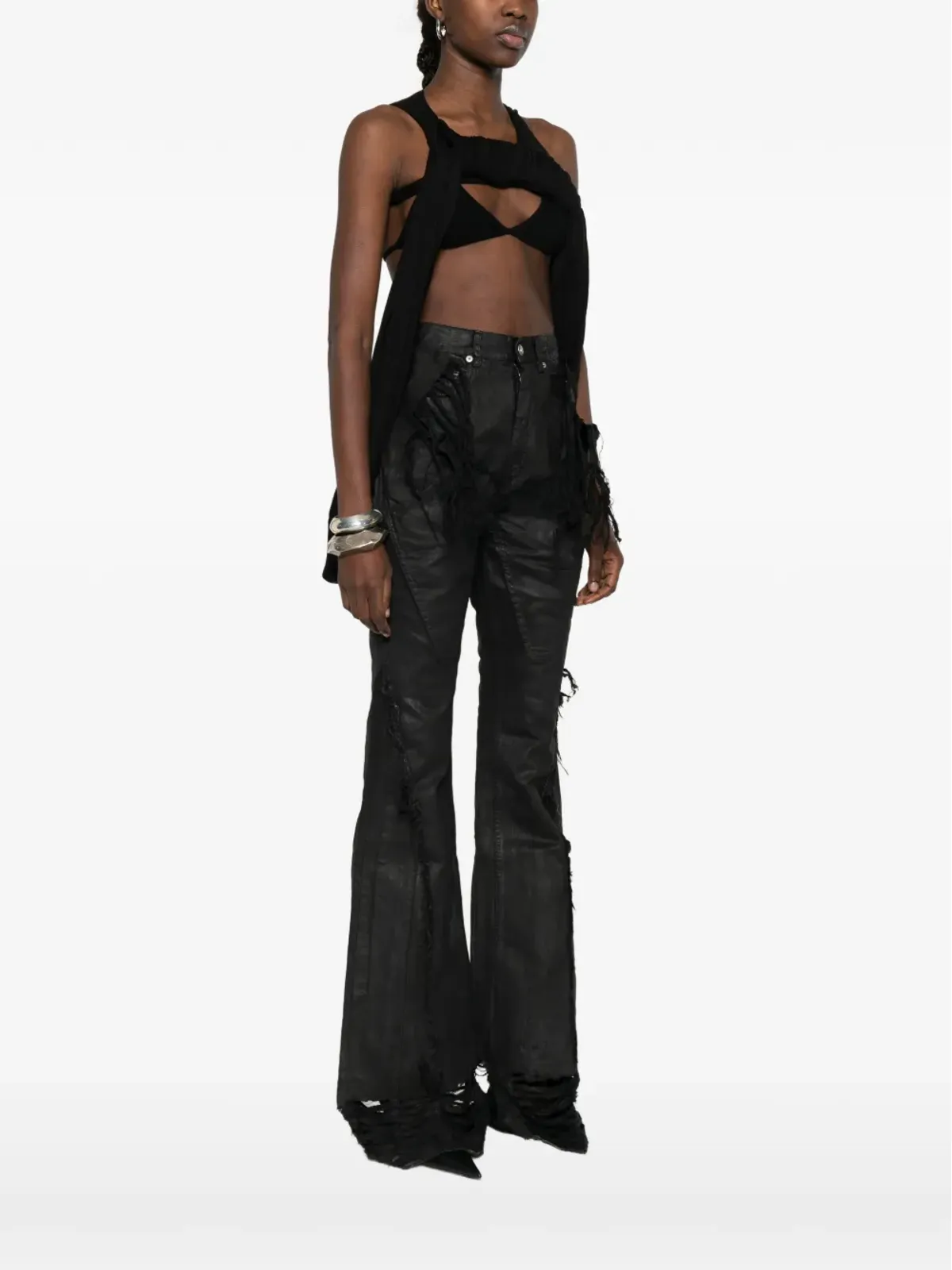 Rick Owens DRKSHDW ギャザー入りノースリーブトップス - 画像3