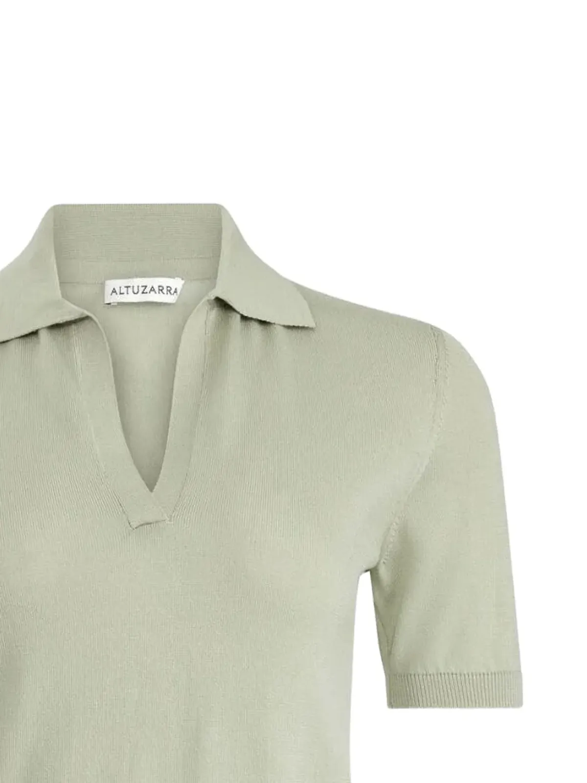 Altuzarra Clay V-neck knitted polo top - Green - 画像2