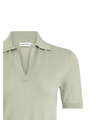 Altuzarra Clay V-neck knitted polo top - Green - サムネイル2