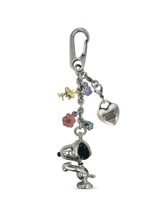Marge Sherwood Marge Sherwood x Peanuts 花モチーフのハートチャーム付きキーチェーン - シルバーの商品画像
