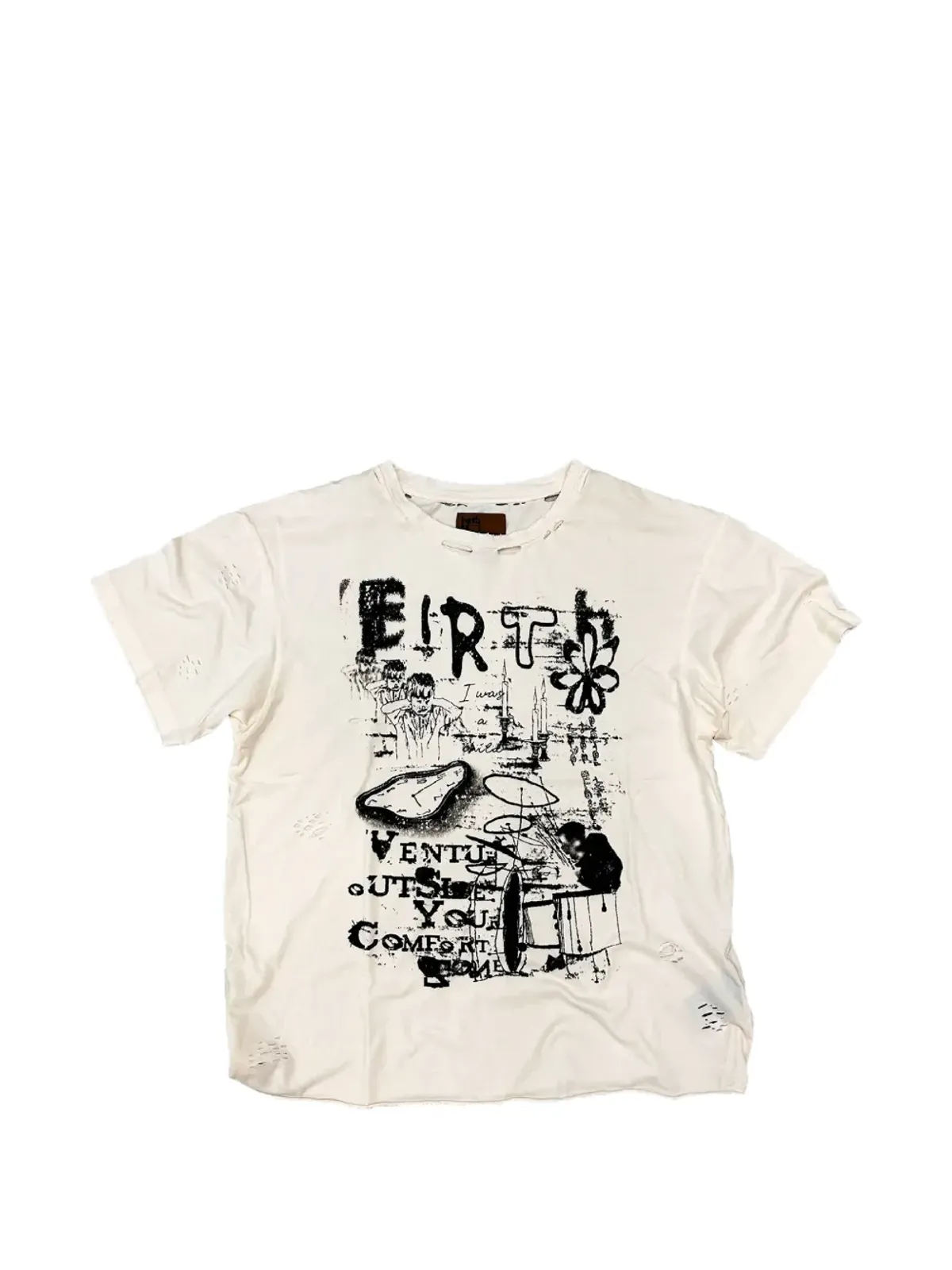 BIRTH OF ROYAL CHILD ダメージ加工グラフィックTシャツ - 画像1