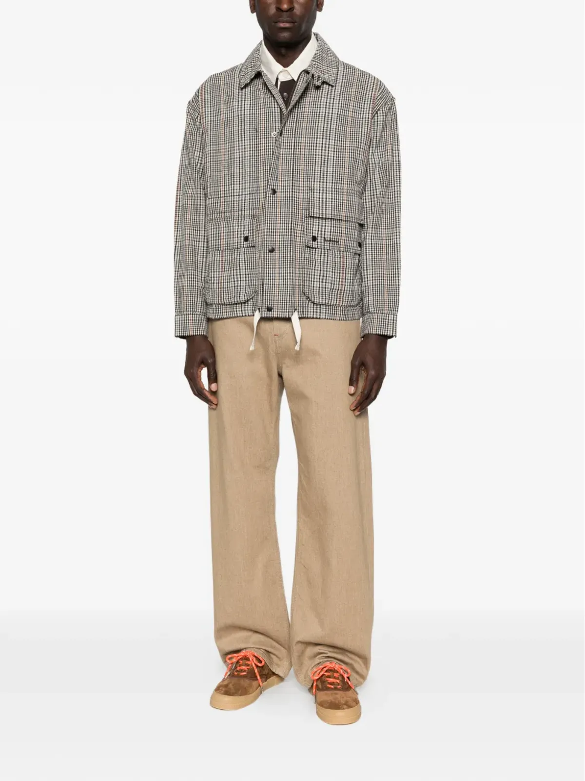 Barbour チェック柄ドローストリングヘムコート - 画像2