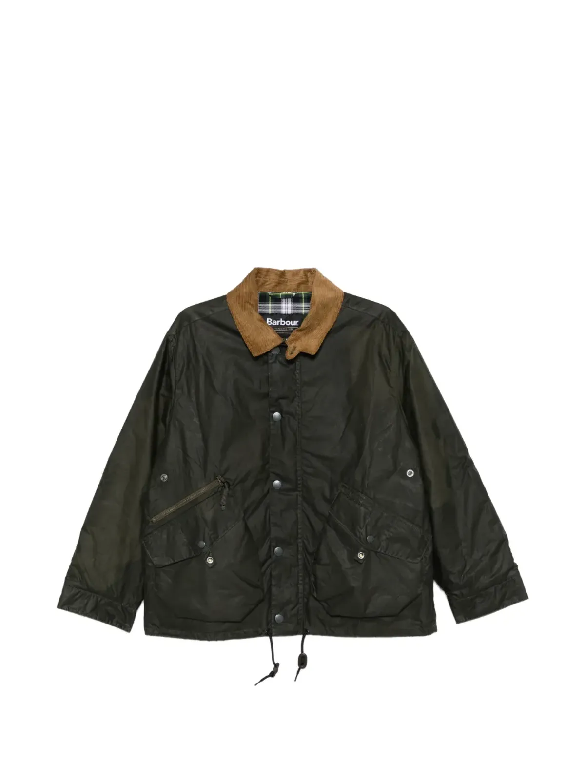 Barbour コーデュロイ襟のジップファスナー付きジャケット - グリーン - 画像1