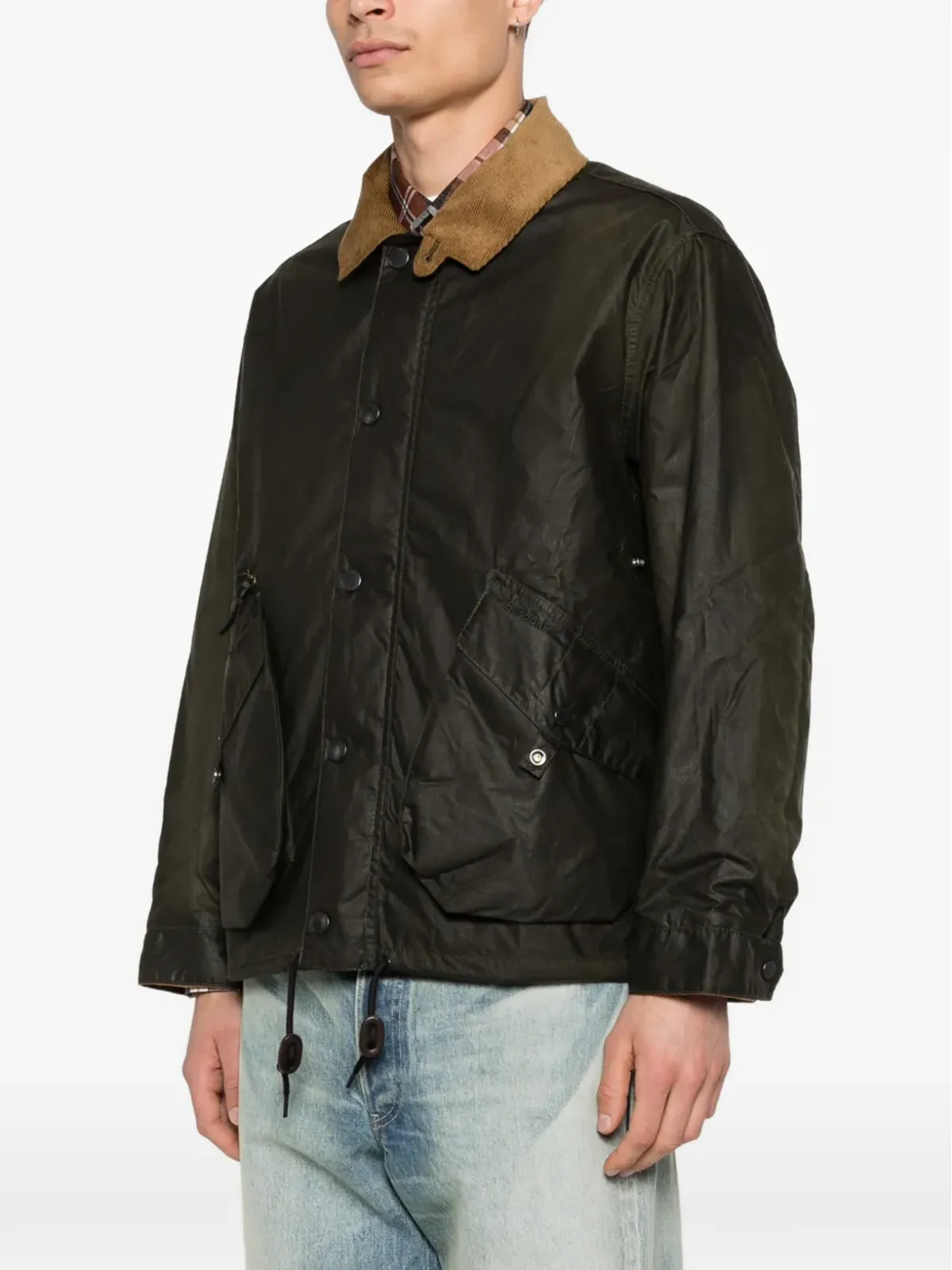 Barbour コーデュロイ襟のジップファスナー付きジャケット - グリーン - 画像3
