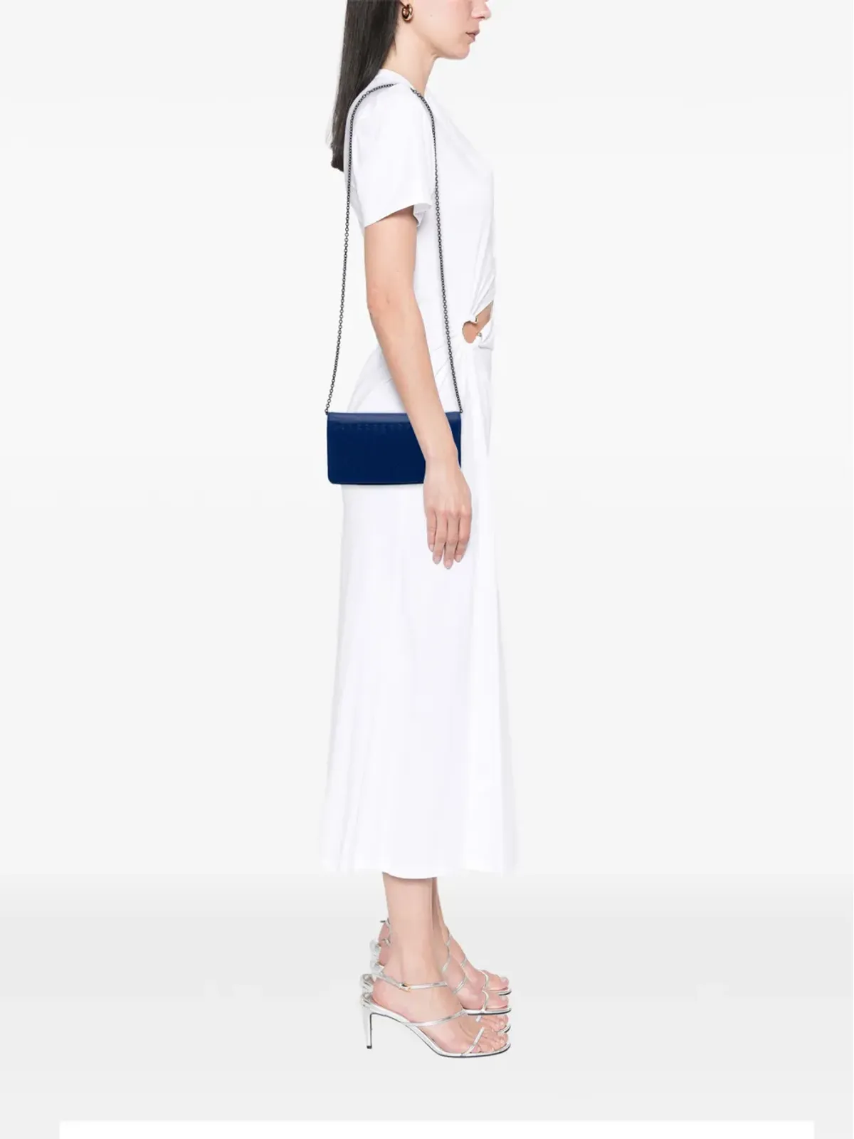 Bottega Veneta Pre-Owned 2012-2025 Nappa Intercciato Flap Wallet on Chain crossbody bag - Blue - 画像2